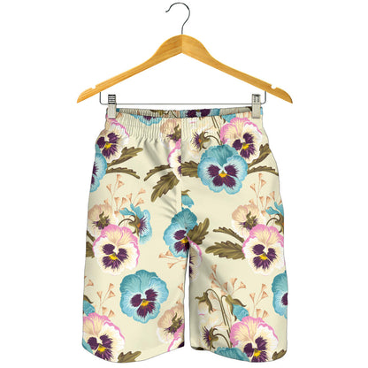 Pansy Pattern Print Design A02 Mens Shorts