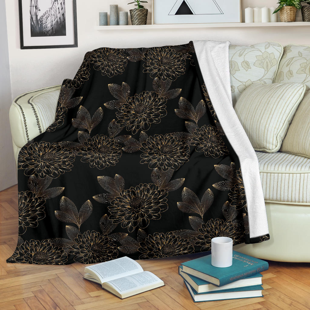 Dahlia Pattern Print Design DH04 Fleece Blanket