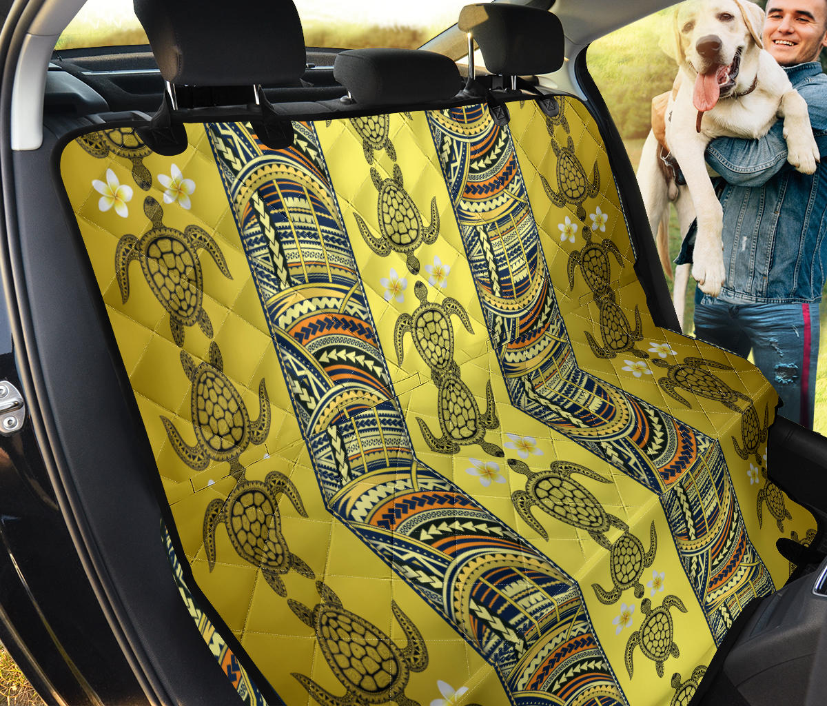 Polynesian Turtle Hawaiian Design Print Rear Dog  Seat Cover