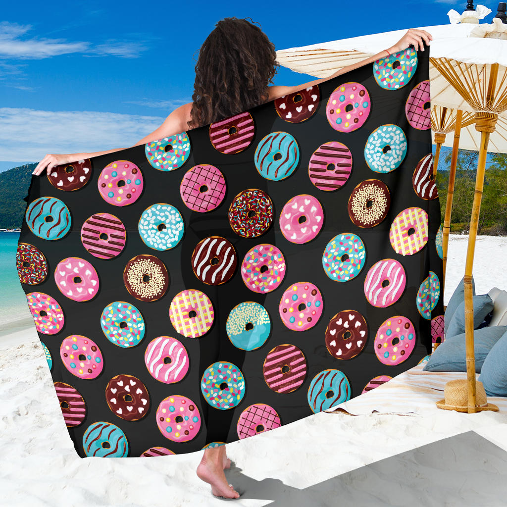 Donut Pattern Print Design DN02 Sarong Pareo Wrap