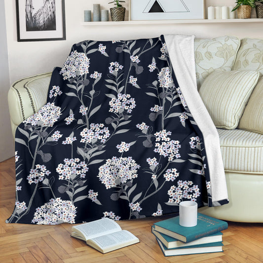 Hydrangea Pattern Print Design HD07 Fleece Blanket