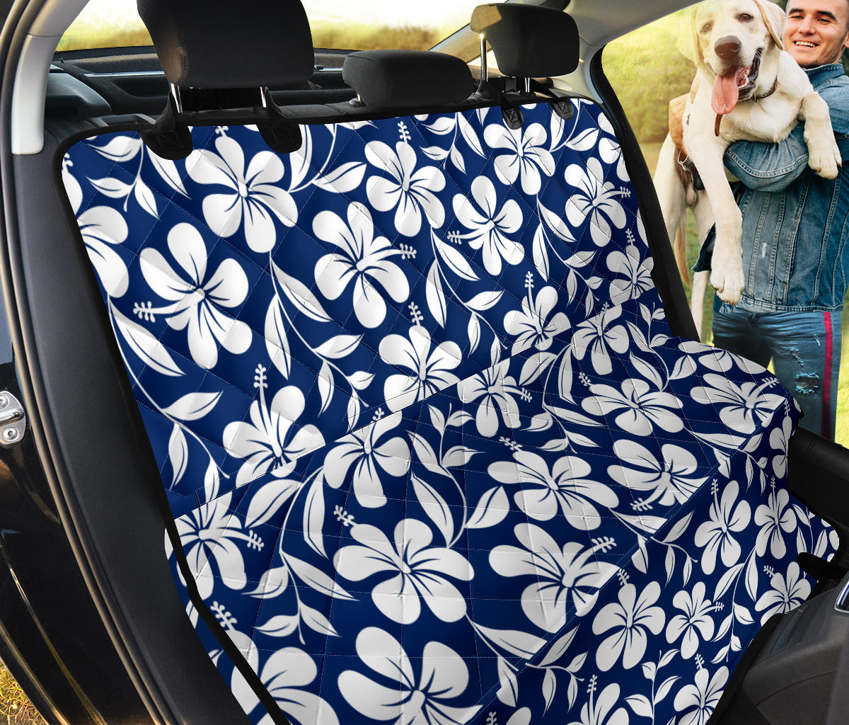 Hibiscus Pattern Print Design HB031 Rear Dog  Seat Cover