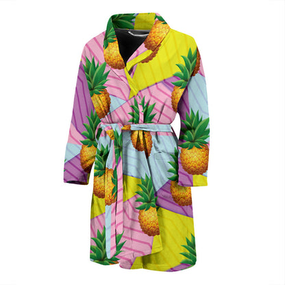 Pineapple Pattern Print Design PP05 Men Bathrobe