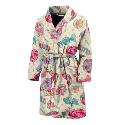 Candy Pattern Print Design CA04 Men Bathrobe