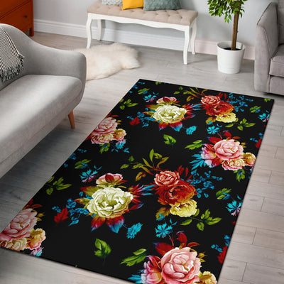 Peony Pattern Print Design PE07 Area Rugs