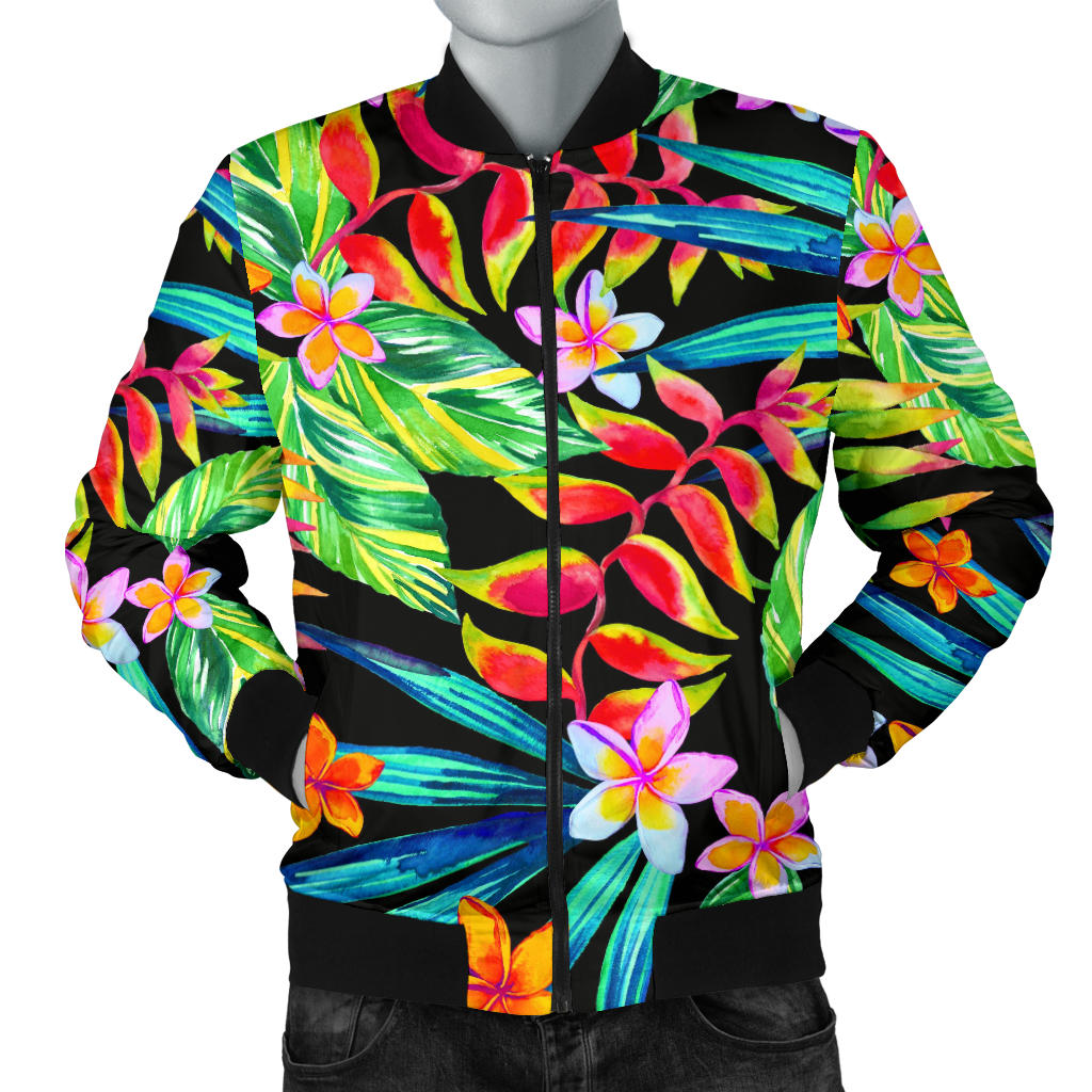 Heliconia Pattern Print Design HL09 Men Bomber Jacket