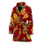 Orange Hibiscus Pattern Print Design HB026 Women Bathrobe