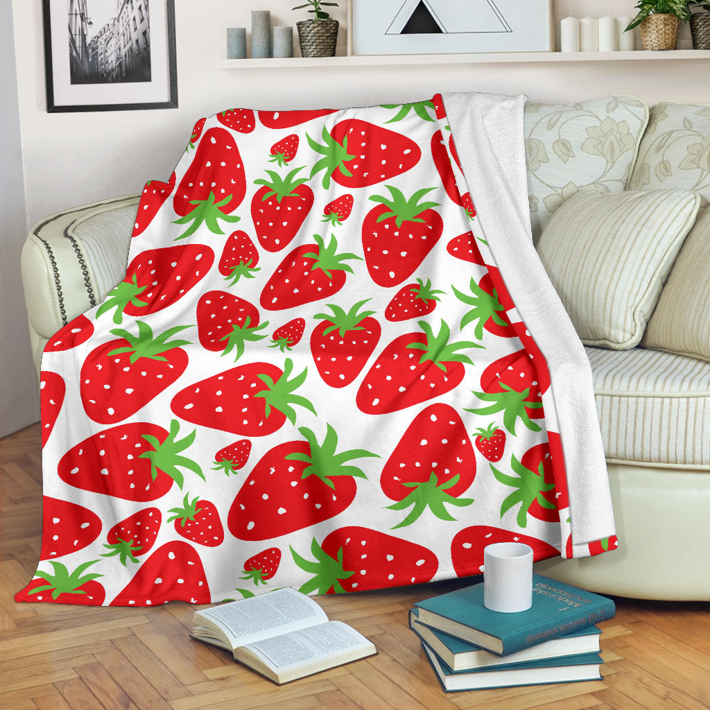 Strawberry Pattern Print Design SB01 Fleece Blanket