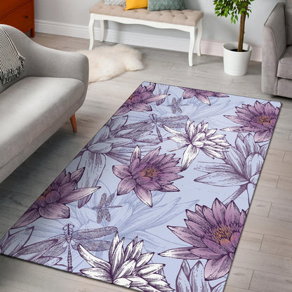 Water Lily Pattern Print Design WL01 Area Rugs
