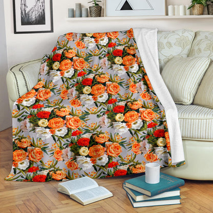 Lisianthus Pattern Print Design LT04 Fleece Blanket