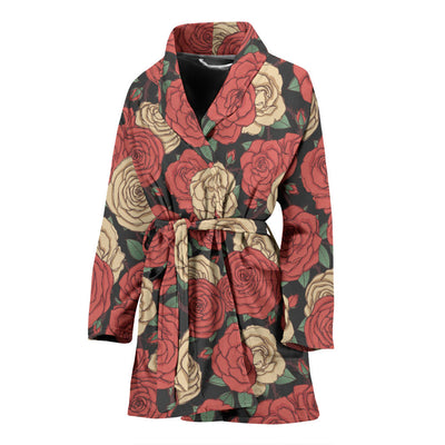 Camellia Pattern Print Design CM01 Women Bathrobe