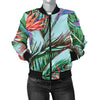 Bird Of Paradise Pattern Print Design BOP01 Women Bomber Jacket