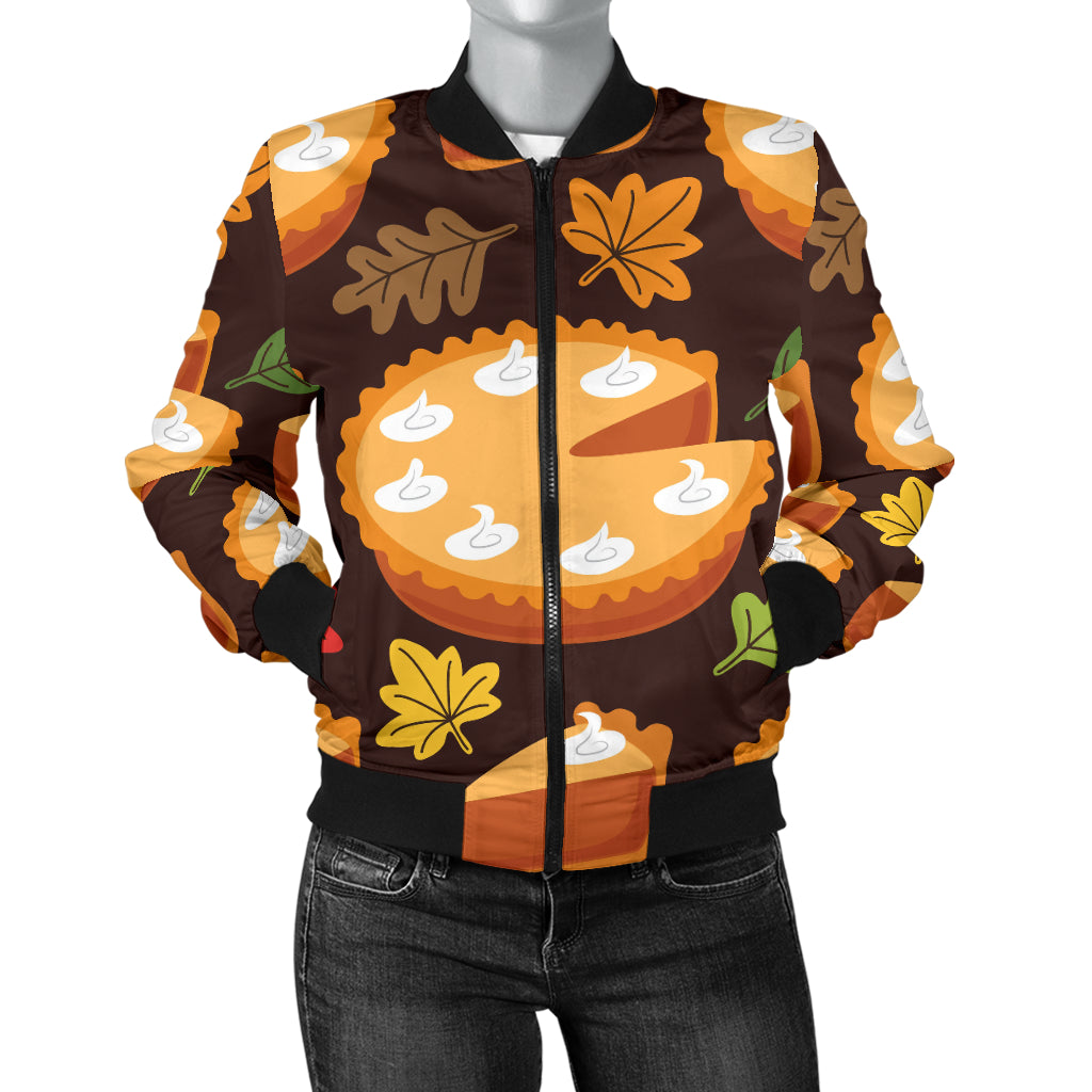 Pie Pattern Print Design A03 Women's Bomber Jacket