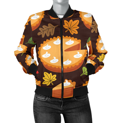 Pie Pattern Print Design A03 Women's Bomber Jacket