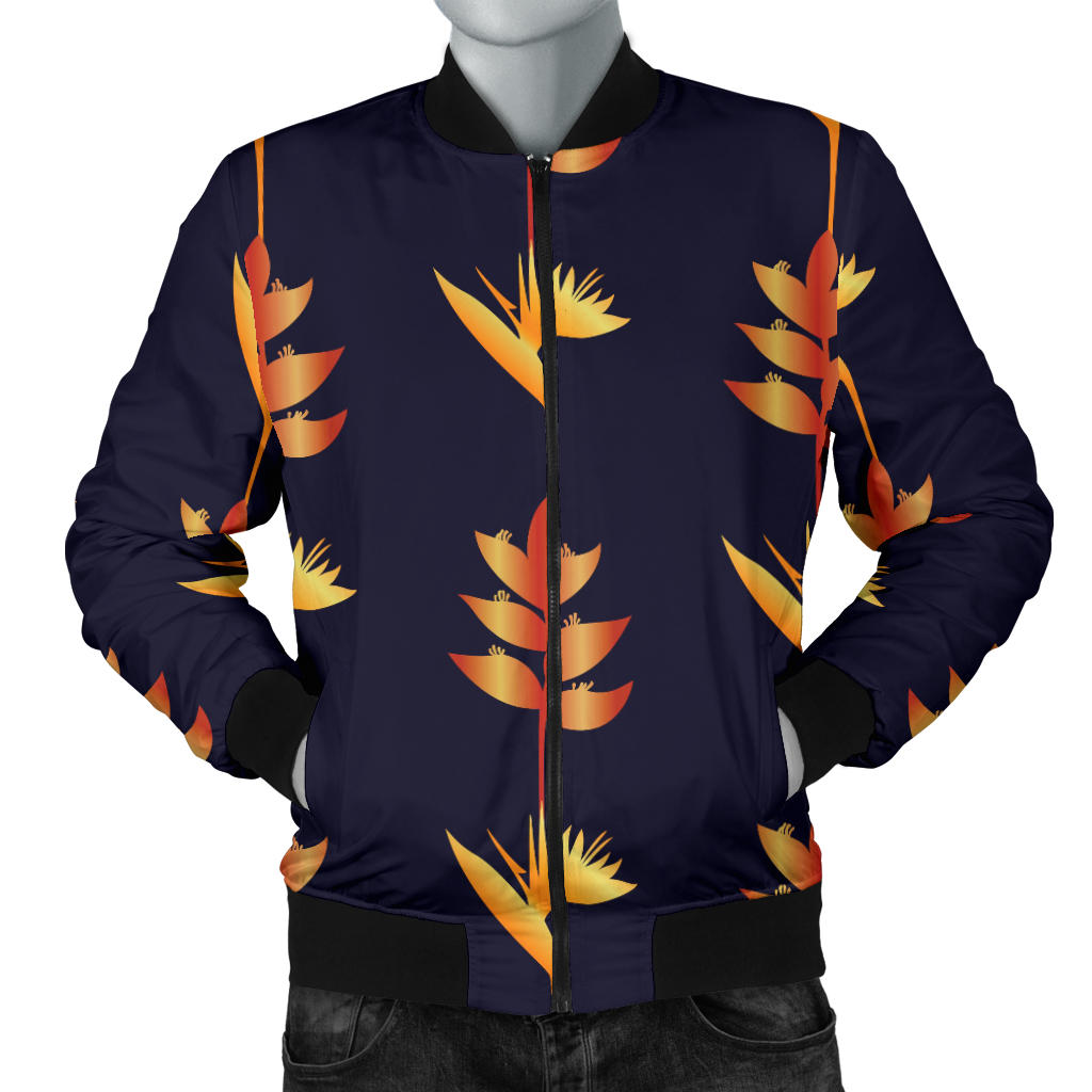 Heliconia Pattern Print Design HL06 Men Bomber Jacket