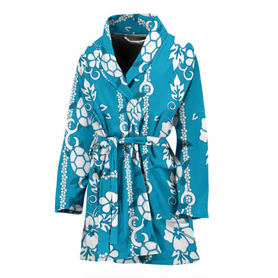 Hawaiian Themed Pattern Print Design H025 Women Bathrobe