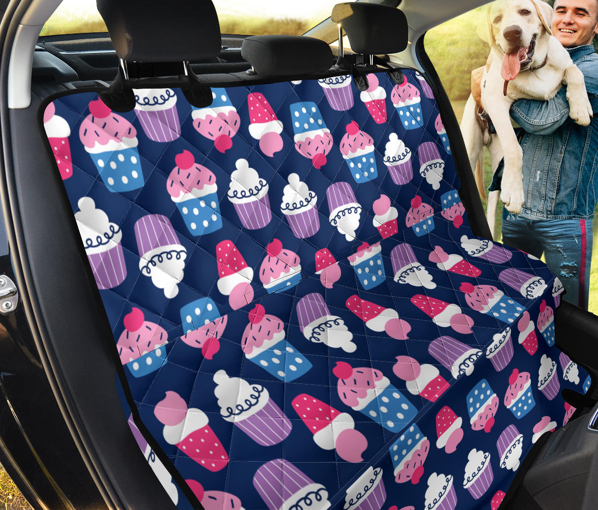 Cupcake Pattern Print Design CP04 Rear Dog  Seat Cover