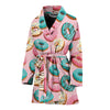 Donut Pattern Print Design DN06 Women Bathrobe