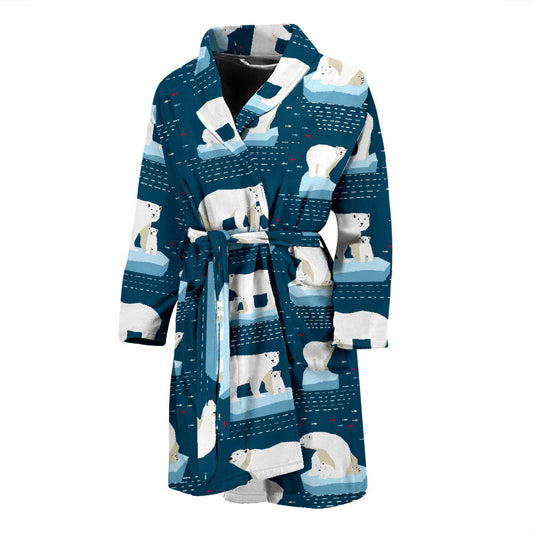 Polar Bear Pattern Print Design PB02 Men Bathrobe