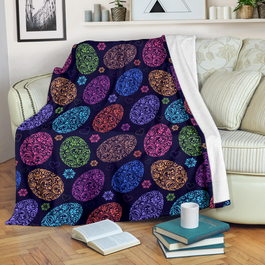 Easter Eggs Pattern Print Design RB012 Fleece Blanket