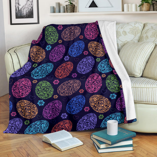 Easter Eggs Pattern Print Design RB012 Fleece Blanket