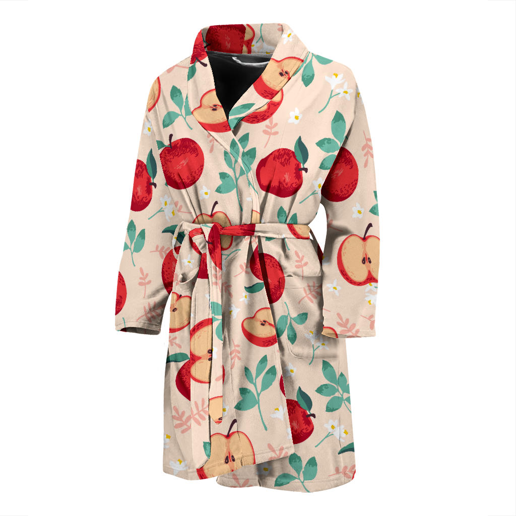 Apple Pattern Print Design AP06 Men Bathrobe