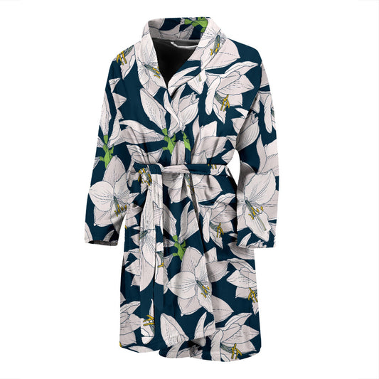 Amaryllis Pattern Print Design AL02 Men Bathrobe