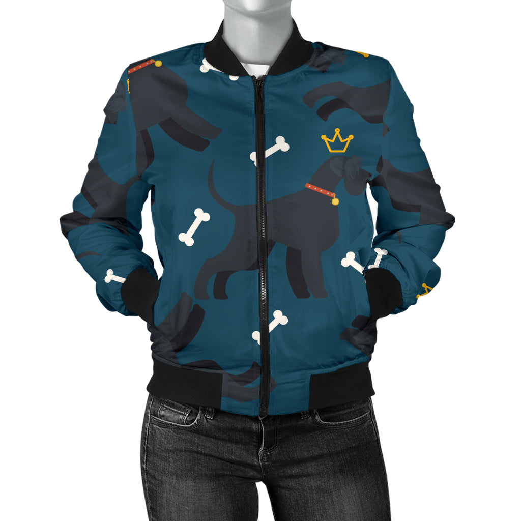 Schnauzers Pattern Print Design A04 Women's Bomber Jacket