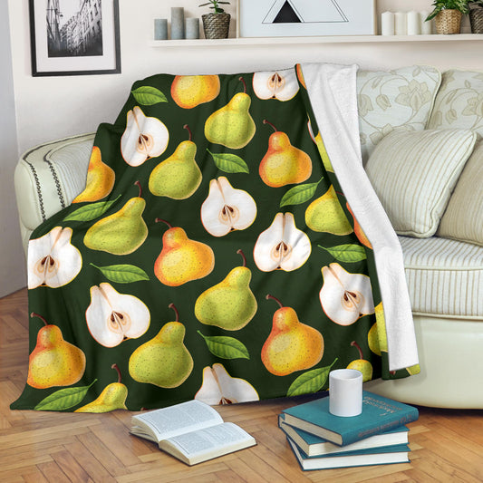Pear Pattern Print Design PE06 Fleece Blanket