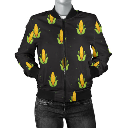 Corn Pattern Print Design 04 Women's Bomber Jacket