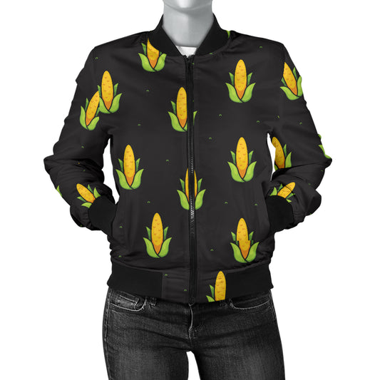 Corn Pattern Print Design 04 Women's Bomber Jacket