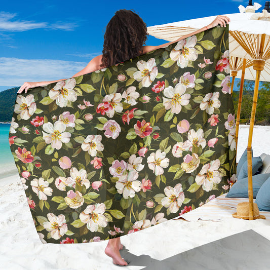 Apple blossom Pattern Print Design AB01 Sarong Pareo Wrap