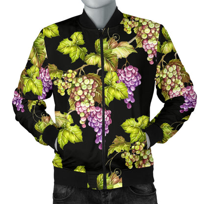 Grape Pattern Print Design GP04 Men Bomber Jacket