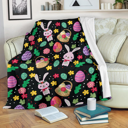 Easter Eggs Pattern Print Design RB05 Fleece Blanket