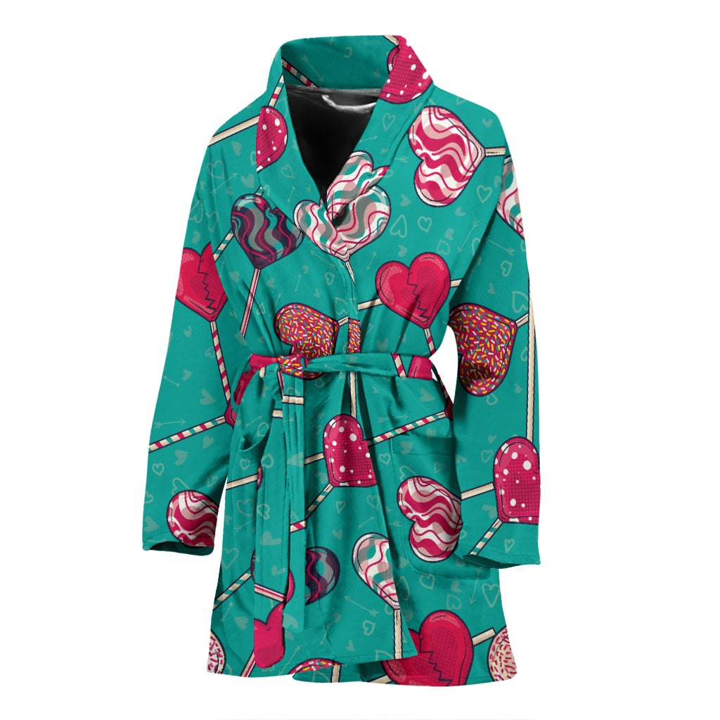 Lollipop Pattern Print Design LL01 Women Bathrobe