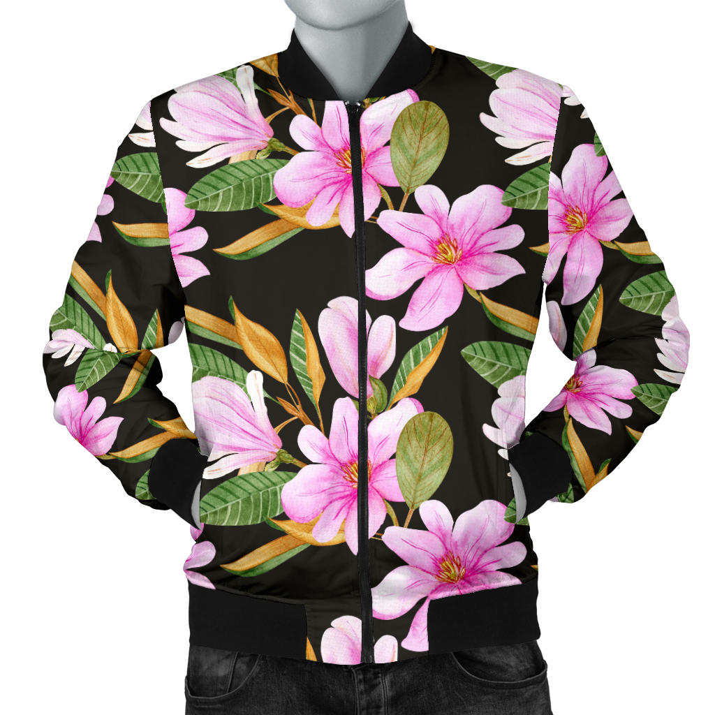 Magnolia Pattern Print Design MAG08 Men Bomber Jacket