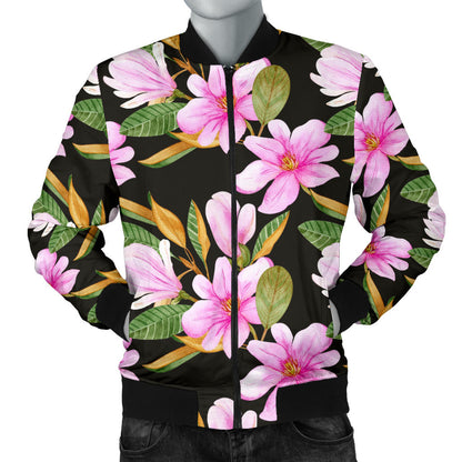Magnolia Pattern Print Design MAG08 Men Bomber Jacket