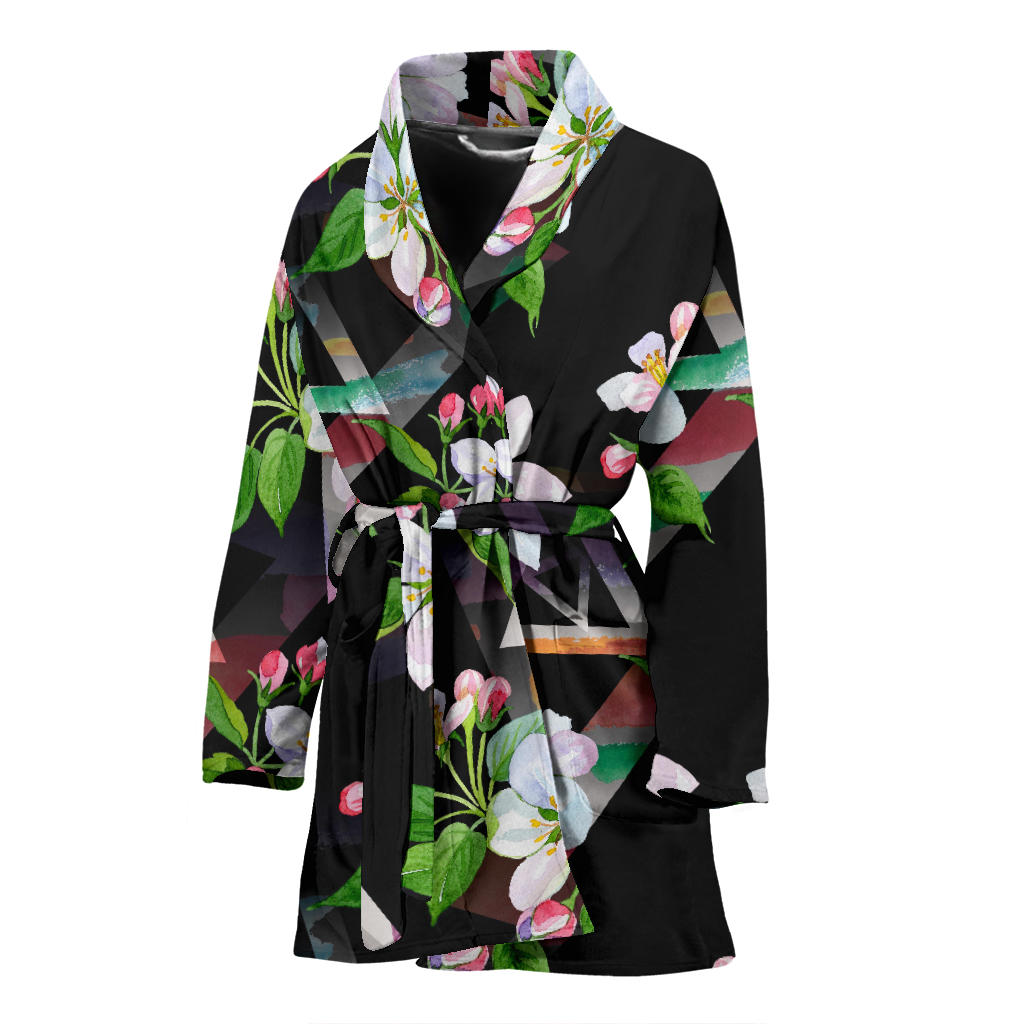 Apple Blossom Pattern Print Design AB07 Women Bathrobe