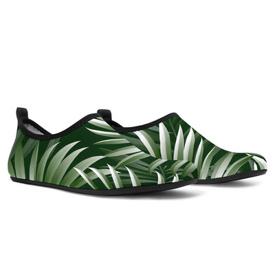 White Green Tropical Palm Leaves Aqua Water Shoes