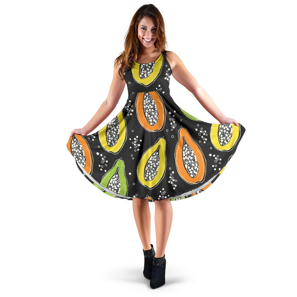 Papaya Pattern Print Design PP05 Midi Dress