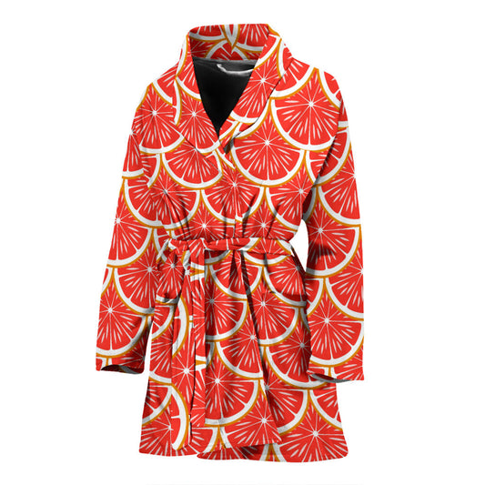 Grapefruit Pattern Print Design GF07 Women Bathrobe