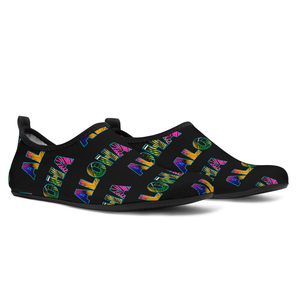 Aloha Hawaii Neon Aqua Water Shoes