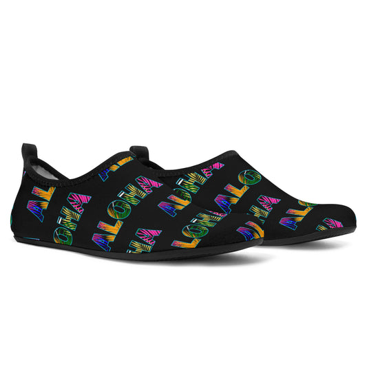 Aloha Hawaii Neon Aqua Water Shoes