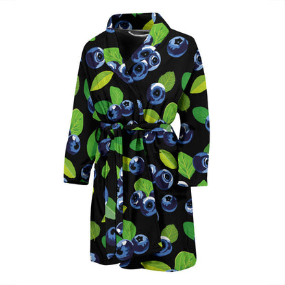 Blueberry Pattern Print Design BB03 Men Bathrobe