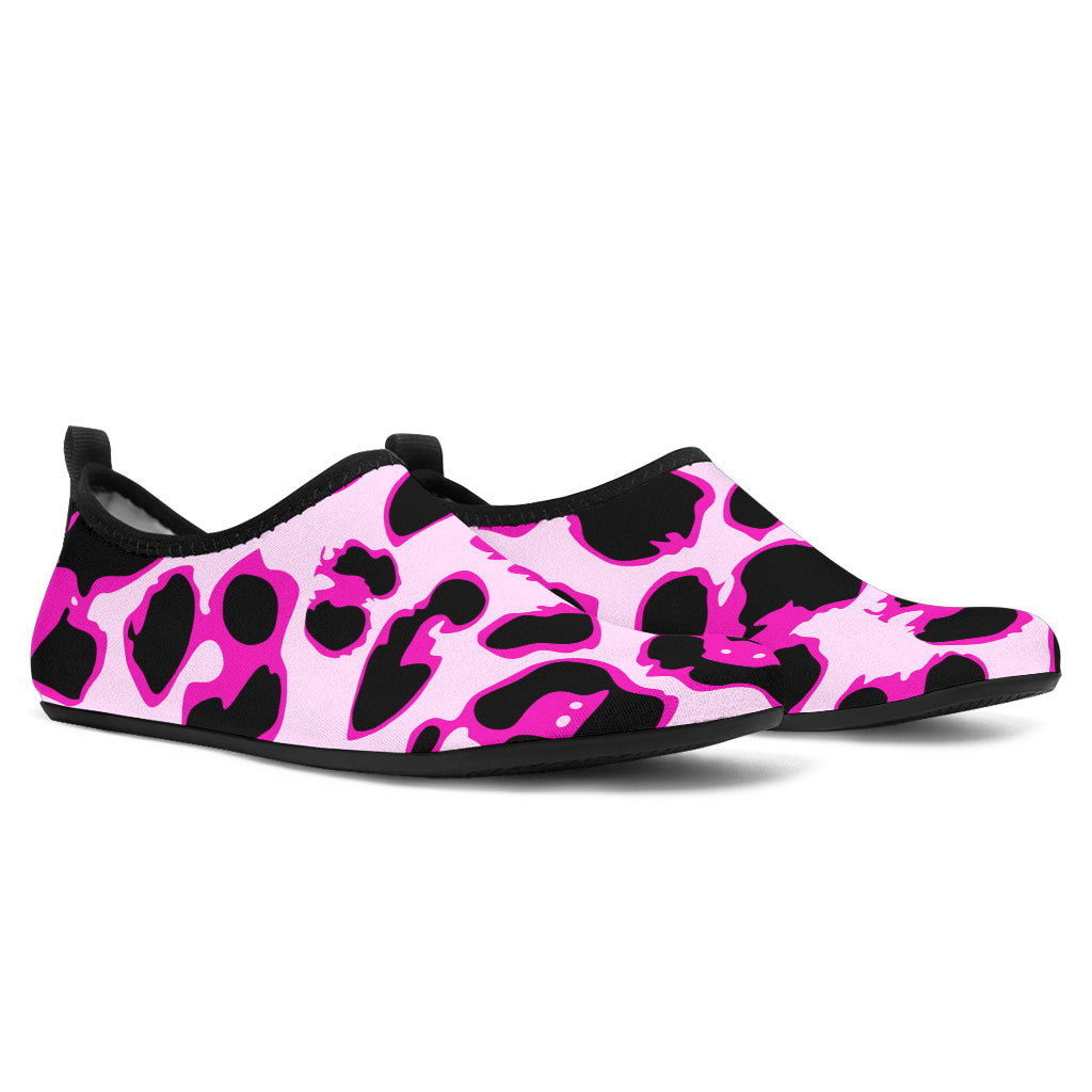 Pink Leopard Print Aqua Water Shoes