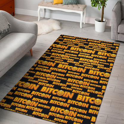 Bitcoin Pattern Print Design DO03 Area Rugs