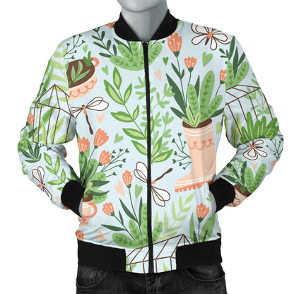 Gardening Pattern Print Design G04 Men Bomber Jacket