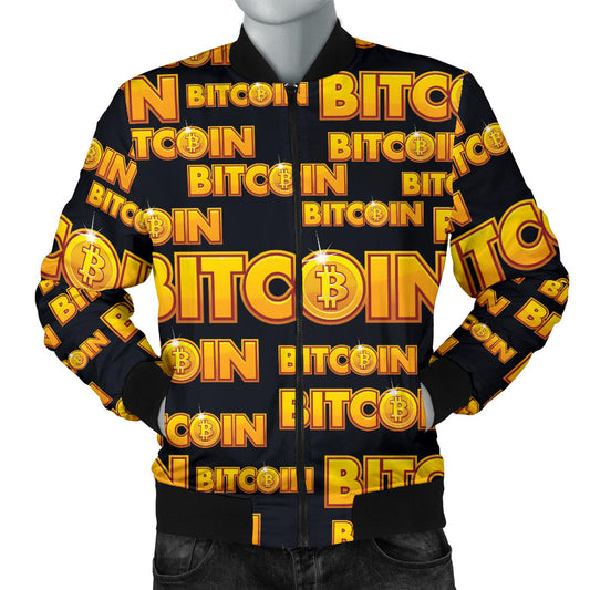 Bitcoin Pattern Print Design DO03 Men Bomber Jacket