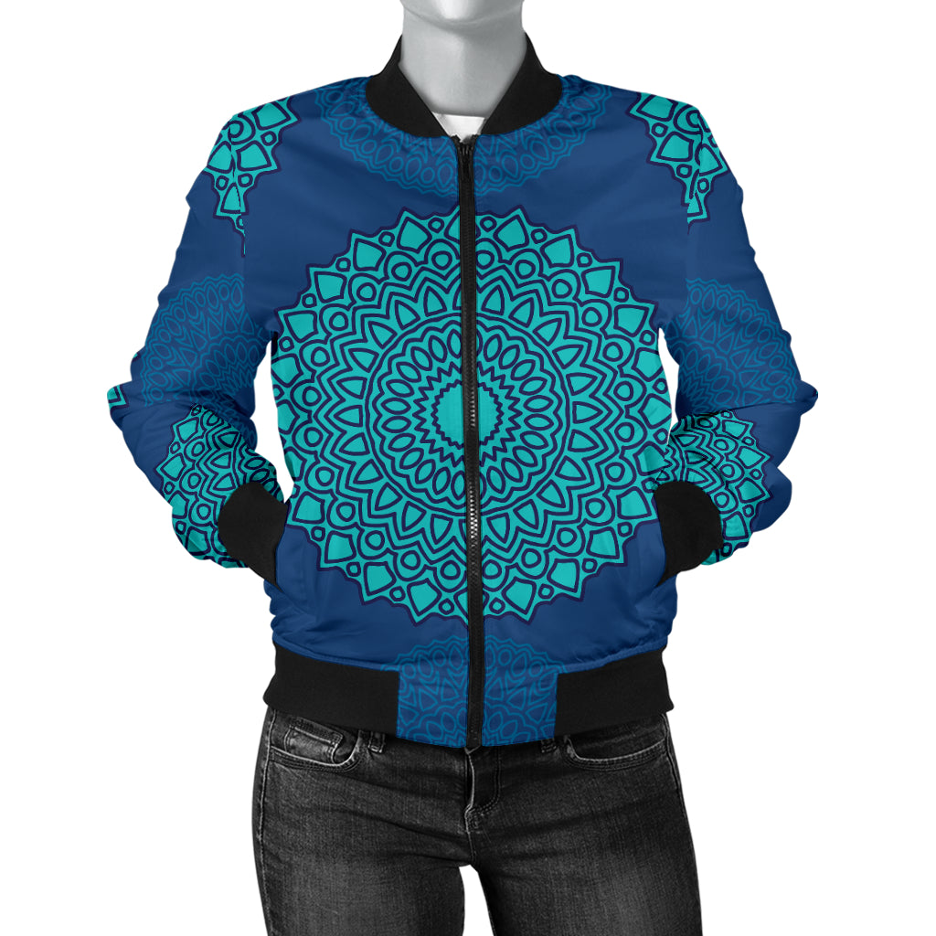 Medallion Pattern Print Design 04 Women's Bomber Jacket