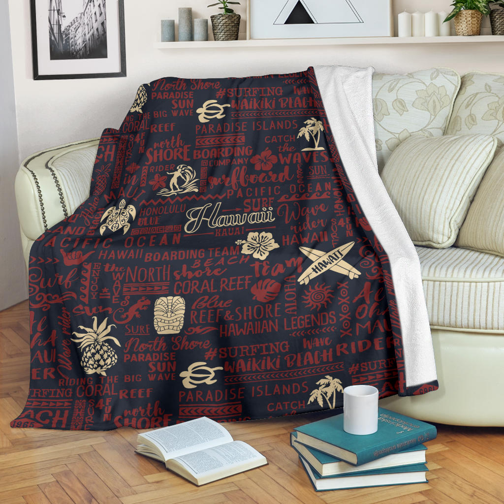 Hawaiian Themed Pattern Print Design H017 Fleece Blanket